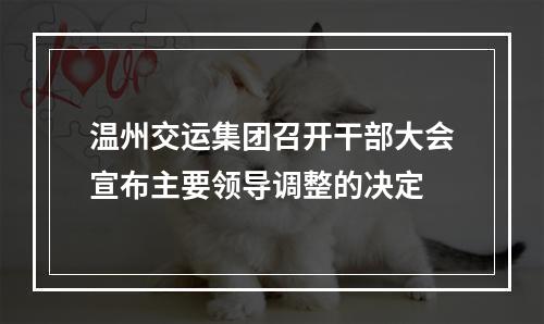 温州交运集团召开干部大会宣布主要领导调整的决定
