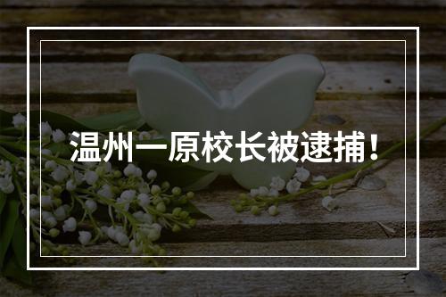温州一原校长被逮捕！