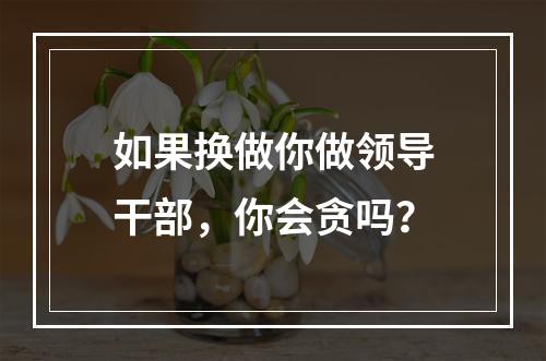 如果换做你做领导干部，你会贪吗？