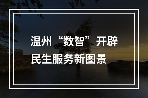 温州“数智”开辟民生服务新图景