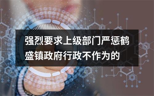 强烈要求上级部门严惩鹤盛镇政府行政不作为的