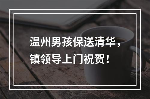 温州男孩保送清华，镇领导上门祝贺！