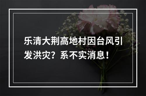 乐清大荆高地村因台风引发洪灾？系不实消息！