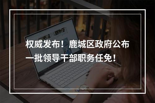 权威发布！鹿城区政府公布一批领导干部职务任免！