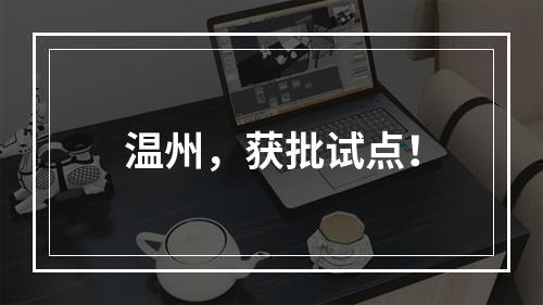 温州，获批试点！