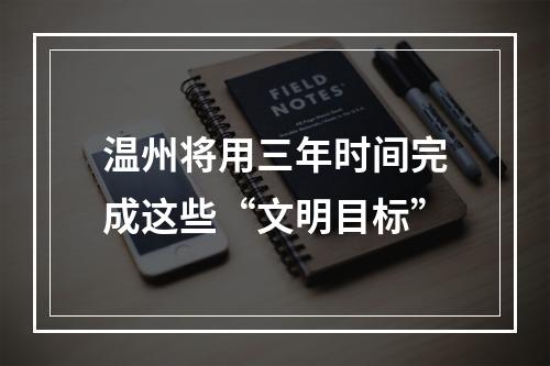 温州将用三年时间完成这些“文明目标”