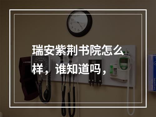 瑞安紫荆书院怎么样，谁知道吗，