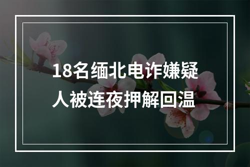 18名缅北电诈嫌疑人被连夜押解回温