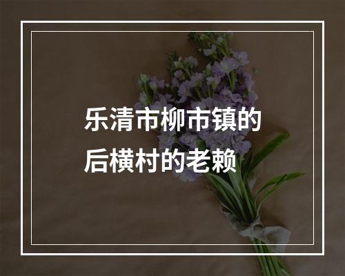 乐清市柳市镇的后横村的老赖