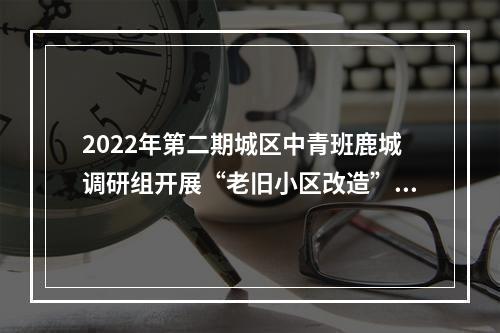2022年第二期城区中青班鹿城调研组开展“老旧小区改造”专题调研活动