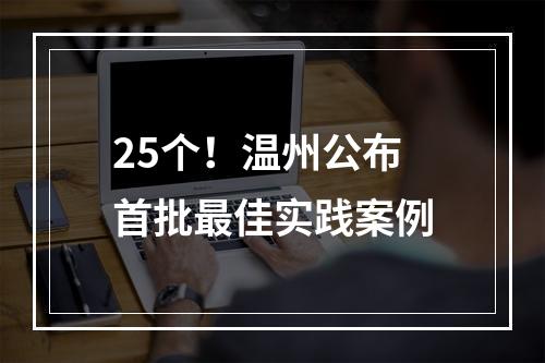 25个！温州公布首批最佳实践案例