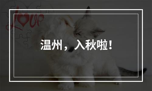温州，入秋啦！