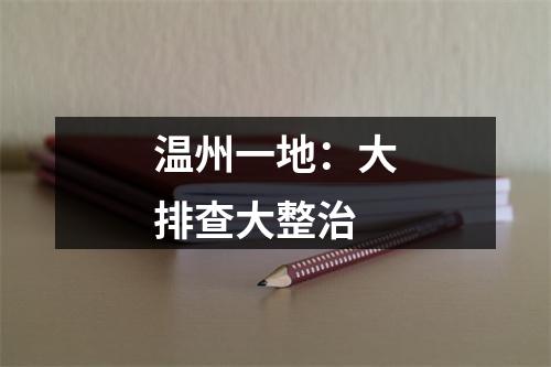 温州一地：大排查大整治