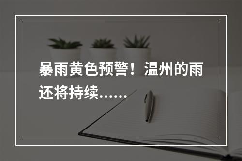 暴雨黄色预警！温州的雨还将持续......