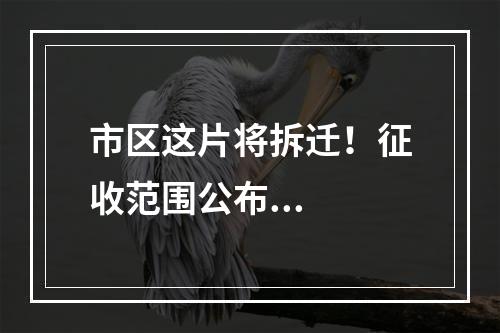 市区这片将拆迁！征收范围公布...