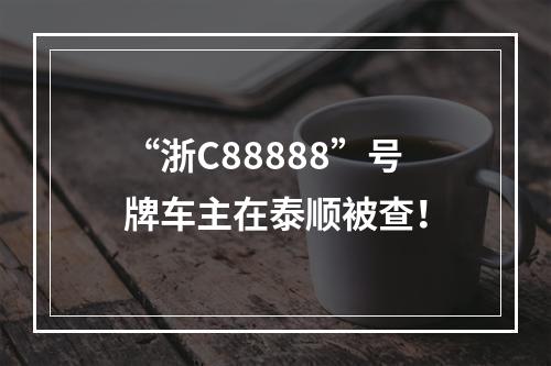 “浙C88888”号牌车主在泰顺被查！