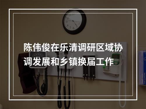 陈伟俊在乐清调研区域协调发展和乡镇换届工作