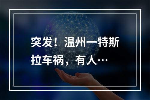 突发！温州一特斯拉车祸，有人…