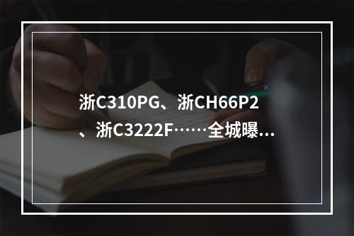 浙C310PG、浙CH66P2、浙C3222F……全城曝光！