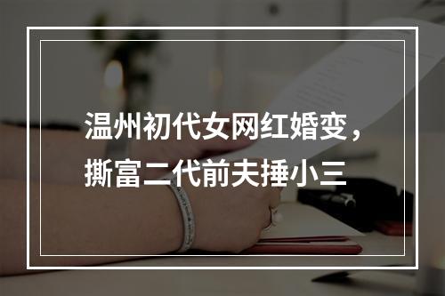 温州初代女网红婚变，撕富二代前夫捶小三