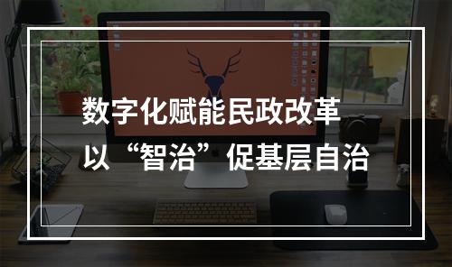 数字化赋能民政改革 以“智治”促基层自治