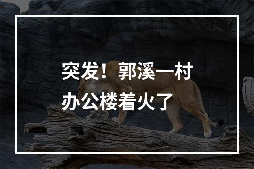 突发！郭溪一村办公楼着火了
