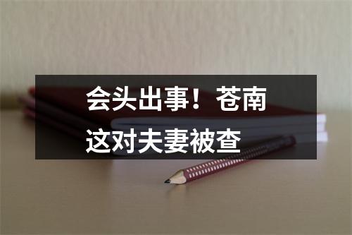 会头出事！苍南这对夫妻被查