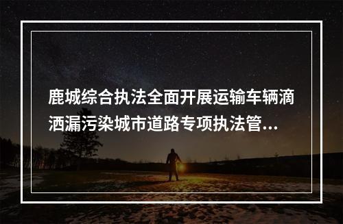 鹿城综合执法全面开展运输车辆滴洒漏污染城市道路专项执法管理大行动