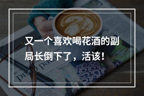 又一个喜欢喝花酒的副局长倒下了，活该！
