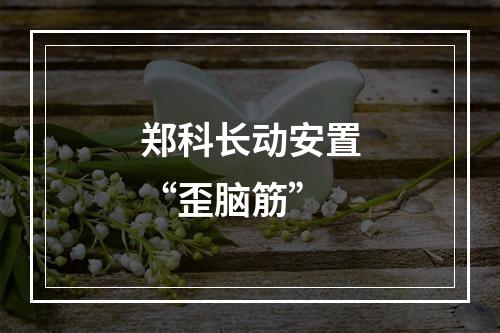 郑科长动安置“歪脑筋”