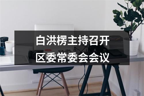 白洪楞主持召开区委常委会会议
