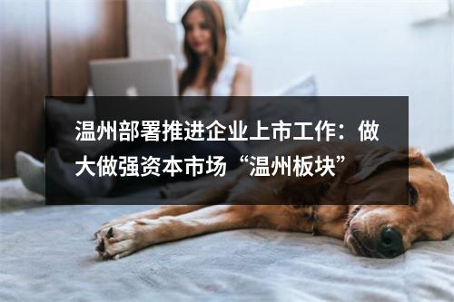 温州部署推进企业上市工作：做大做强资本市场“温州板块”