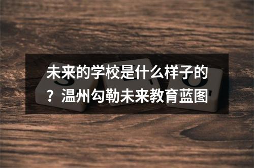 未来的学校是什么样子的？温州勾勒未来教育蓝图