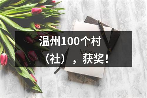 温州100个村（社），获奖！