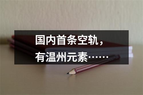 国内首条空轨，有温州元素……