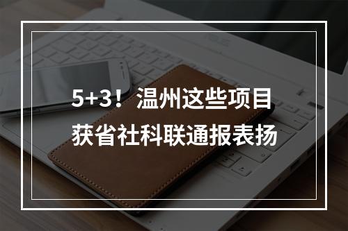 5+3！温州这些项目获省社科联通报表扬