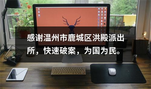 感谢温州市鹿城区洪殿派出所，快速破案，为国为民。