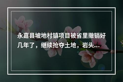永嘉县坡地村镇项目被省里撤销好几年了，继续抢夺土地，岩头人被蒙在鼓里，