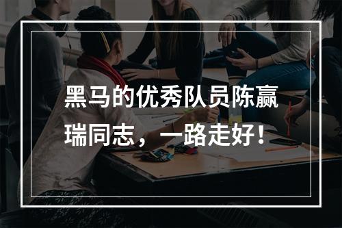 黑马的优秀队员陈赢瑞同志，一路走好！