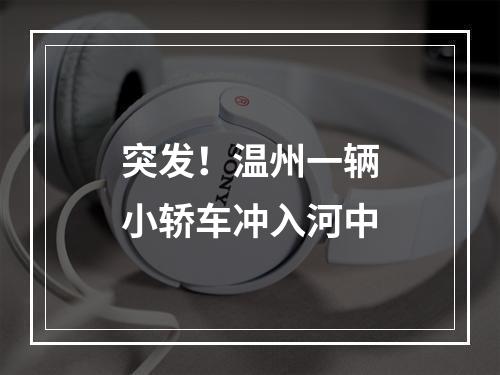 突发！温州一辆小轿车冲入河中