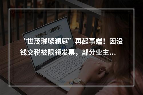 “世茂璀璨澜庭”再起事端！因没钱交税被限领发票，部分业主办证受阻