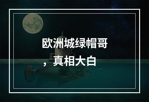 欧洲城绿帽哥，真相大白