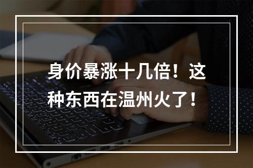 身价暴涨十几倍！这种东西在温州火了！
