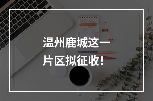 温州鹿城这一片区拟征收！