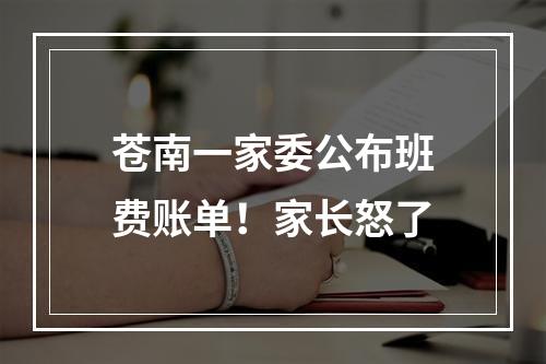 苍南一家委公布班费账单！家长怒了