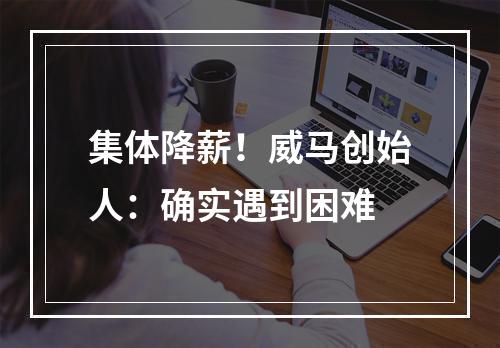 集体降薪！威马创始人：确实遇到困难