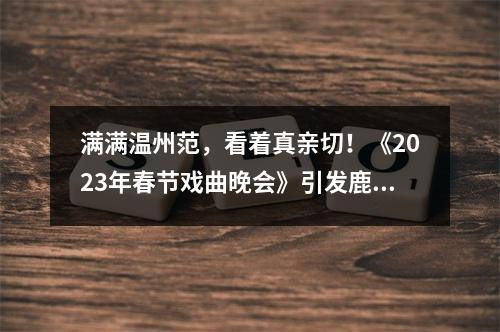 满满温州范，看着真亲切！《2023年春节戏曲晚会》引发鹿城市民热烈反响！