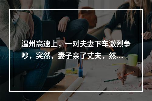 温州高速上，一对夫妻下车激烈争吵，突然，妻子亲了丈夫，然后…