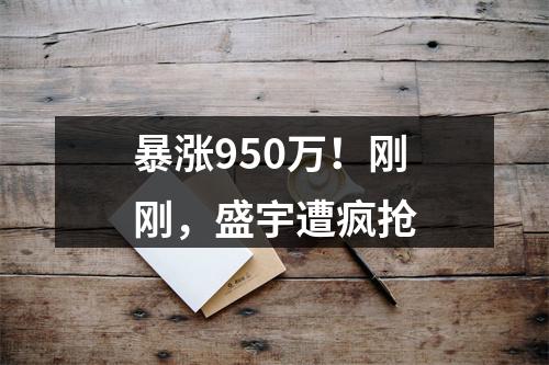 暴涨950万！刚刚，盛宇遭疯抢
