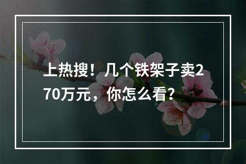 上热搜！几个铁架子卖270万元，你怎么看？